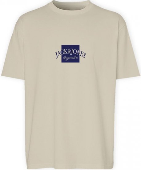 Jack & Jones Boston Crew Neck T-Shirt Antique White - Magliette - Magliette Uomo Taglie Forti