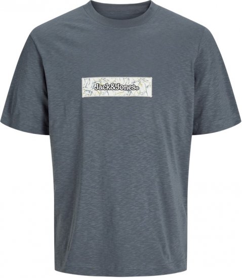 Jack & Jones Split Branding AOP Crew Neck T-Shirt Grey - Magliette - Magliette Uomo Taglie Forti