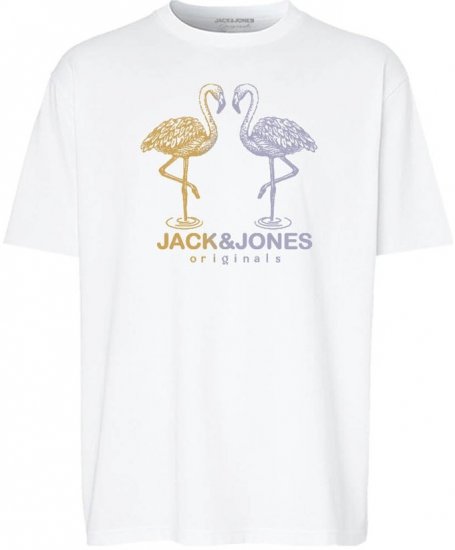 Jack & Jones Split Gradient Crew Neck T-Shirt Bright White - Magliette - Magliette Uomo Taglie Forti