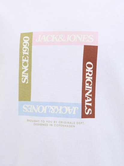Jack & Jones Vira Branding Crew Neck T-Shirt Bright White - Magliette - Magliette Uomo Taglie Forti