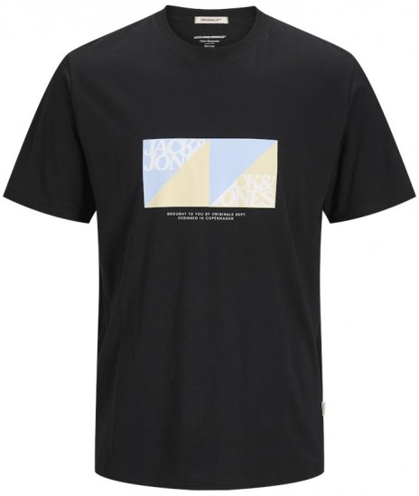 Jack & Jones Vira Branding Crew Neck T-Shirt Black - Magliette - Magliette Uomo Taglie Forti