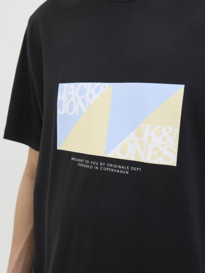 Jack & Jones Vira Branding Crew Neck T-Shirt Black - Magliette - Magliette Uomo Taglie Forti