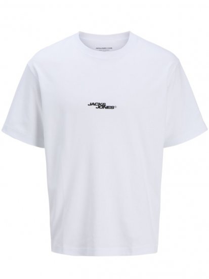 Jack & Jones Summer Sago Print Crew Neck T-Shirt Bright White - Magliette - Magliette Uomo Taglie Forti