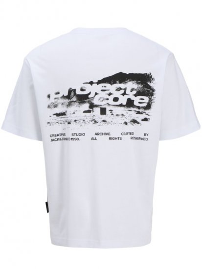 Jack & Jones Summer Sago Print Crew Neck T-Shirt Bright White - Magliette - Magliette Uomo Taglie Forti