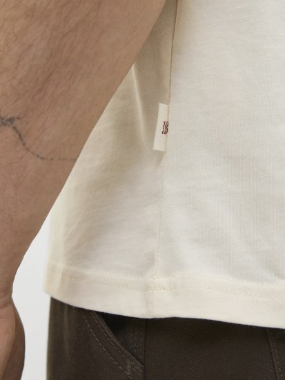  Jack & Jones Tavira Aop Pocket Crew Neck T-Shirt Antique White - Magliette - Magliette Uomo Taglie Forti