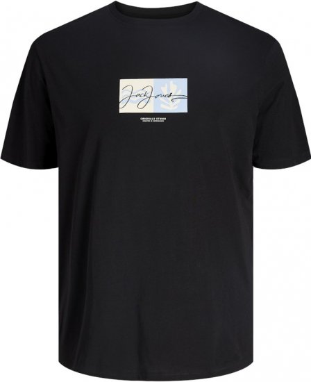 Jack & Jones Canggu Crew Neck T-Shirt Black - Magliette - Magliette Uomo Taglie Forti