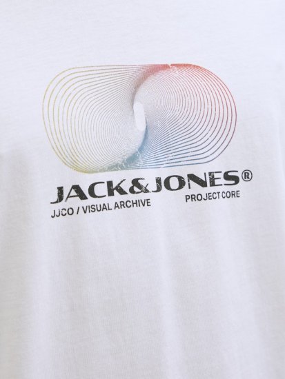 Jack & Jones Calma Crew Neck T-Shirt Bright White - Magliette - Magliette Uomo Taglie Forti