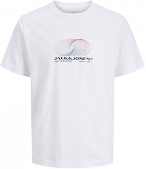 Jack & Jones Calma Crew Neck T-Shirt Bright White - Magliette - Magliette Uomo Taglie Forti