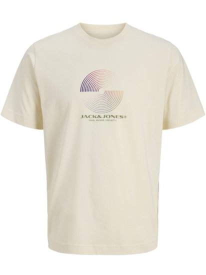 Jack & Jones Calma Crew Neck T-Shirt Sweet Corn - Magliette - Magliette Uomo Taglie Forti