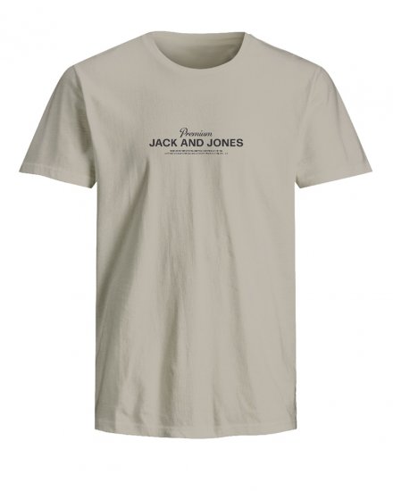 Jack & Jones Ferris Crew Neck T-Shirt Silver Lining - Magliette - Magliette Uomo Taglie Forti
