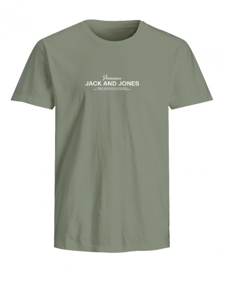 Jack & Jones Ferris Crew Neck T-Shirt Hedge Green - Magliette - Magliette Uomo Taglie Forti