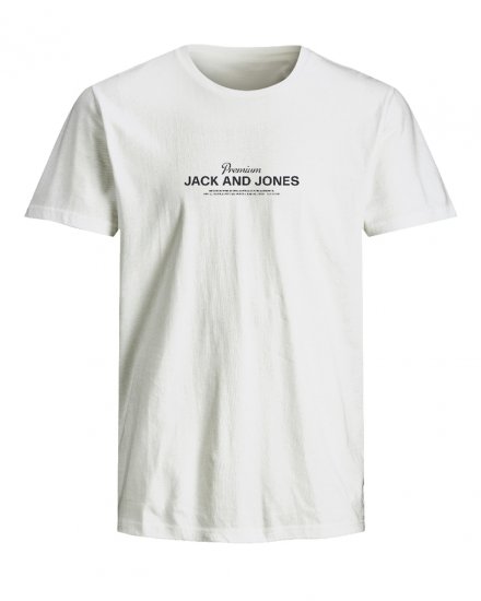 Jack & Jones Ferris Crew Neck T-Shirt Bright White - Magliette - Magliette Uomo Taglie Forti