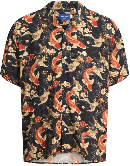 Jack & Jones Tokyo camicia hawaiana stampata marrone scuro - Camicie - Camicie Taglie Forti Uomo