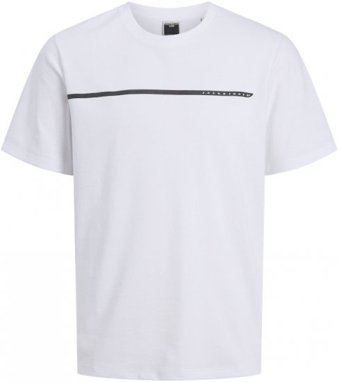 Jack & Jones FUSION Full Branding T-Shirt Bright White - Magliette - Magliette Uomo Taglie Forti