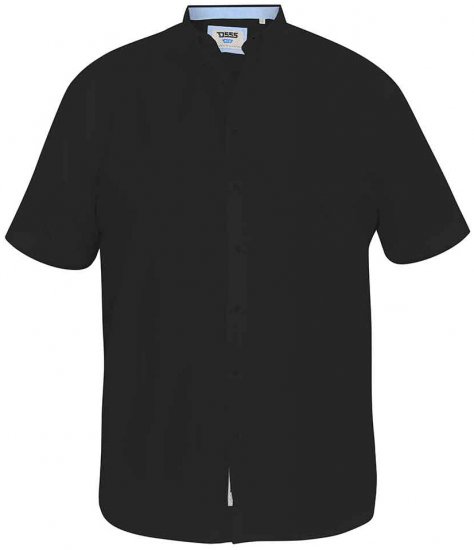 D555 James Short Sleeve Oxford Shirt Black - Camicie - Camicie Taglie Forti Uomo