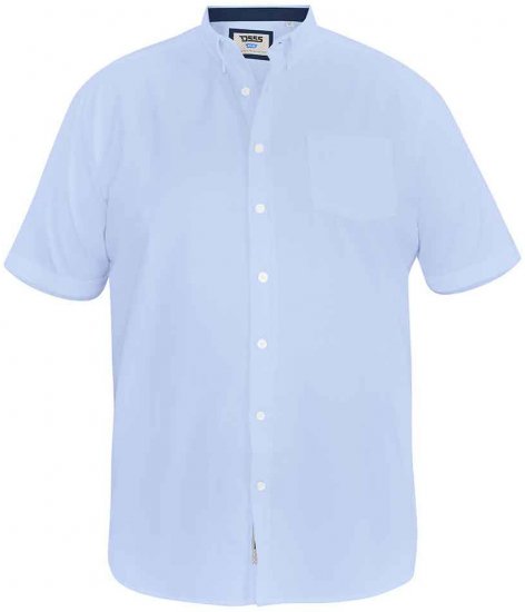 D555 James Short Sleeve Oxford Shirt Sky Blue - Camicie - Camicie Taglie Forti Uomo