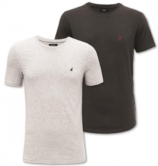 Kangol Jetta T-shirt Black/Grey 2-pack - Magliette - Magliette Uomo Taglie Forti