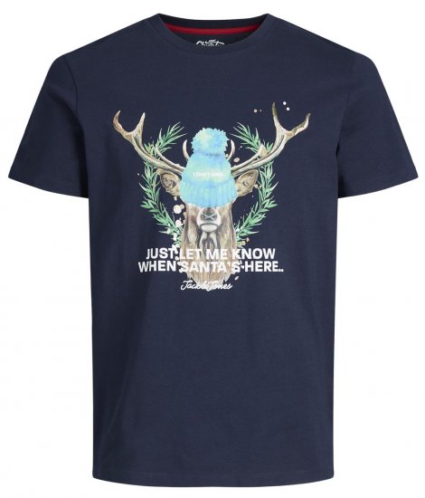 Jack & Jones JORANIMAL T-Shirt Navy - Magliette - Magliette Uomo Taglie Forti
