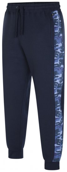 Kam Jeans 236 Panelled Camo Jog Bottoms Navy - Pantaloni & pantaloncini tuta - Pantaloni Tuta Uomo Taglie Forti