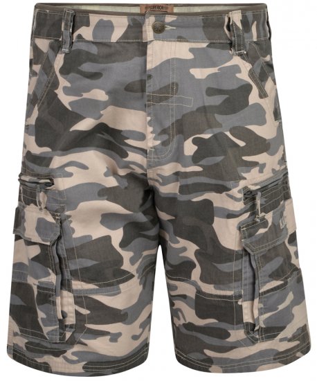 Kam Jeans 329 Short Charcoal Camo - Shorts - Pantaloncini Uomo Taglie Forti