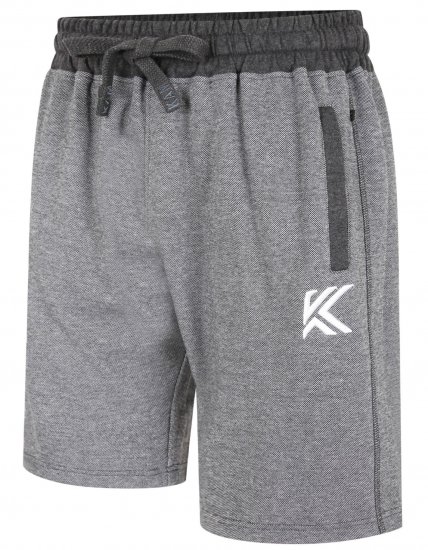 Kam Jeans 3304 Terry Contrast Shorts Charcoal - Pantaloni & pantaloncini tuta - Pantaloni Tuta Uomo Taglie Forti