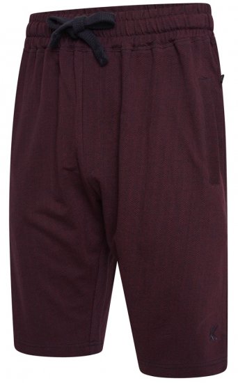 Kam Jeans 3307 Terry Herringbone Sweatshorts Burgundy - Pantaloni & pantaloncini tuta - Pantaloni Tuta Uomo Taglie Forti