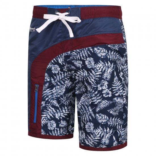 Kam Jeans 349 Leaf Print Swimmers Navy - Intimo & costumi da bagno - Intimo Taglie Forti Uomo