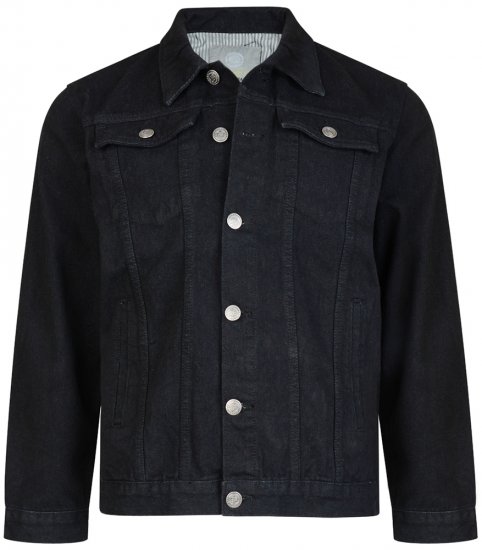 Kam Jeans Western Denim Jacket Black - Giubbotti - Giubbotti Uomo Taglie Forti