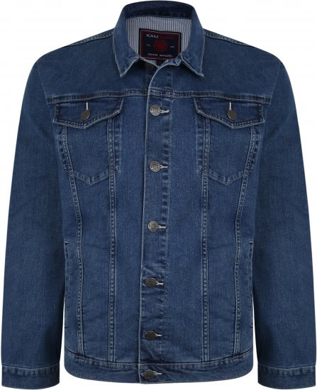 Kam Jeans 405 Western Denim Jacket Stonewash TALL SIZES - ABBIGLIAMENTO UOMO MT-6XLT - Taglie Tall Uomo