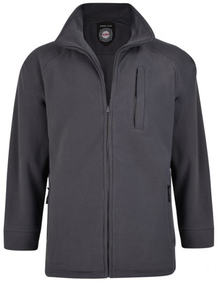 Kam Jeans 437 Fleece Jacket Charcoal - Felpe & felpe con cappuccio - Felpe & Felpe con Cappuccio Uomo Taglie Forti