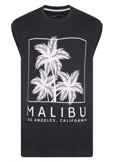 Kam Jeans Malibu Sleeveless Charcoal - Magliette - Magliette Uomo Taglie Forti