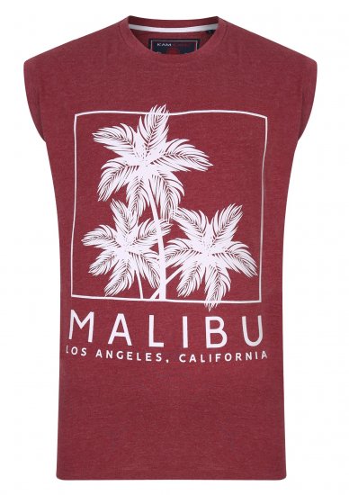 Kam Jeans Malibu Sleeveless Wine - Magliette - Magliette Uomo Taglie Forti