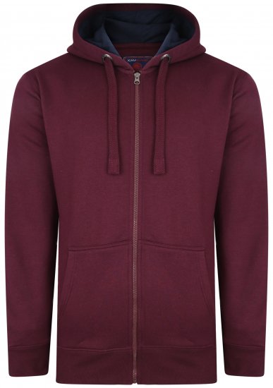 Kam Jeans Hoodie Burgundy - Felpe & felpe con cappuccio - Felpe & Felpe con Cappuccio Uomo Taglie Forti