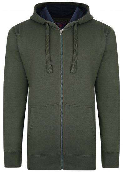 Kam Jeans Hoodie Olive Green - Felpe & felpe con cappuccio - Felpe & Felpe con Cappuccio Uomo Taglie Forti