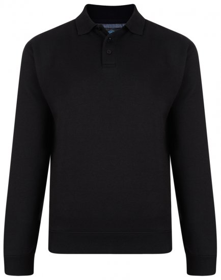 Kam Jeans Collar Sweatshirt Black - Felpe & felpe con cappuccio - Felpe & Felpe con Cappuccio Uomo Taglie Forti