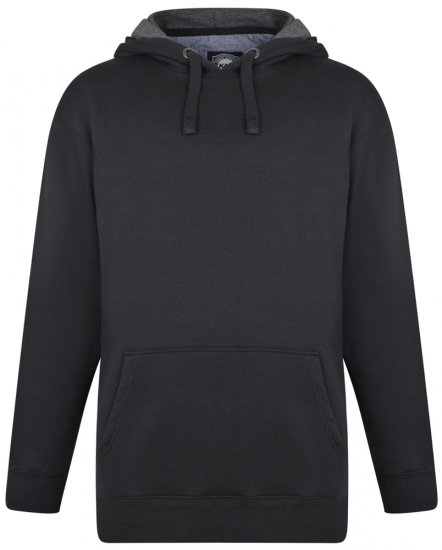 Kam Jeans Crew Neck Hoodie Black - Felpe & felpe con cappuccio - Felpe & Felpe con Cappuccio Uomo Taglie Forti