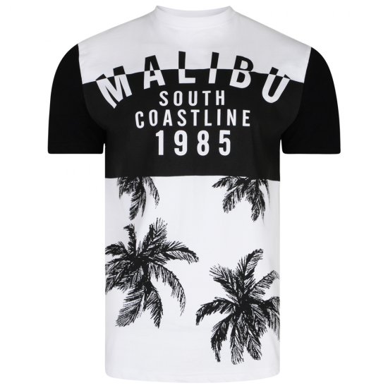Kam Jeans 5228 Malibu T-shirt Black/White - Magliette - Magliette Uomo Taglie Forti