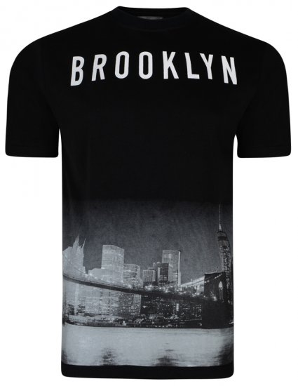 Kam Jeans 5229 Brooklyn T-shirt Black - Magliette - Magliette Uomo Taglie Forti