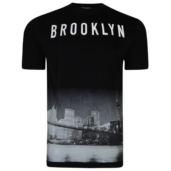 Kam Jeans 5229 Brooklyn T-shirt Black - Magliette - Magliette Uomo Taglie Forti