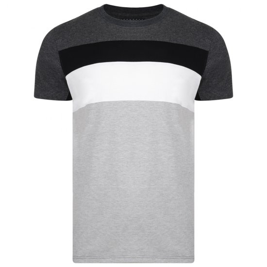 Kam Jeans 5231 Cut and Sew T-shirt Grey - Magliette - Magliette Uomo Taglie Forti