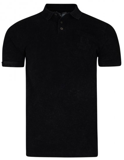 Kam Jeans 5232 Acid Wash Polo Black - Polo - Polo Uomo Taglie Forti
