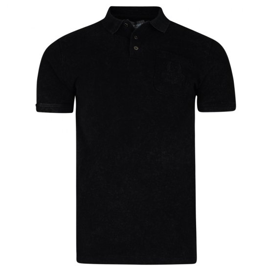 Kam Jeans 5232 Acid Wash Polo Black - Polo - Polo Uomo Taglie Forti