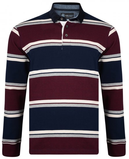Kam Jeans 5242 Long Sleeve Polo Burgundy - Polo - Polo Uomo Taglie Forti