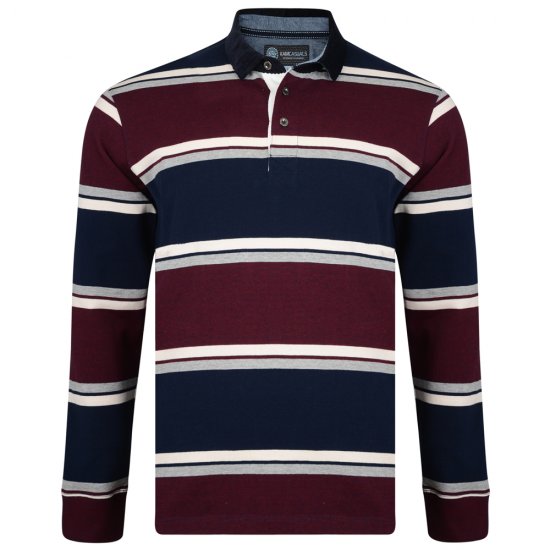 Kam Jeans 5242 Long Sleeve Polo Burgundy - Polo - Polo Uomo Taglie Forti