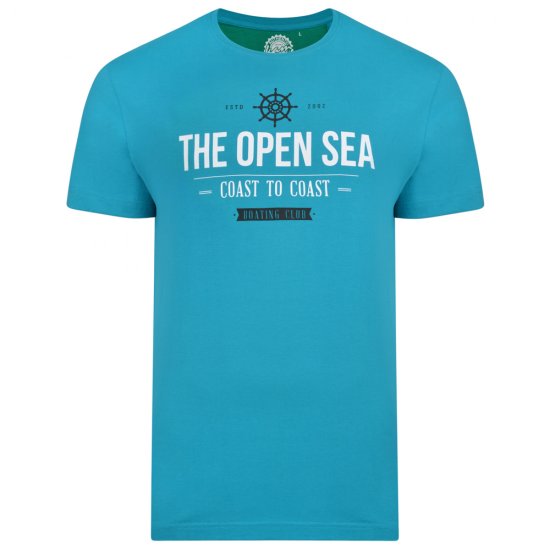 Kam Jeans 5254 Open Sea T-Shirt Light Blue - Magliette - Magliette Uomo Taglie Forti