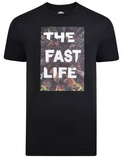 Kam Jeans 5258 Fast Life T-Shirt Black - Magliette - Magliette Uomo Taglie Forti