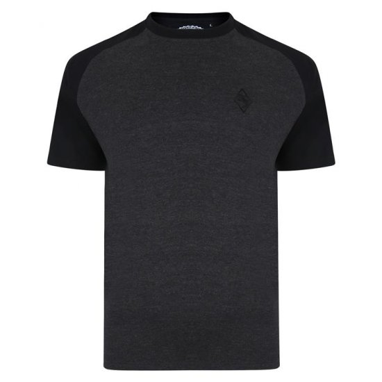 Kam Jeans 5314 Raglan T-Shirt Charcoal/Insignia Twin Pack - Magliette - Magliette Uomo Taglie Forti