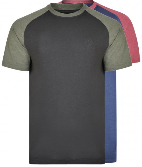 Kam Jeans 5314 Twin pack T-shirts Black/Navy - Magliette - Magliette Uomo Taglie Forti