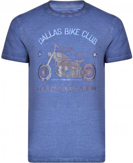 Kam Jeans 5316 Dallas Bike Club T-shirt Indigo Blue - Magliette - Magliette Uomo Taglie Forti