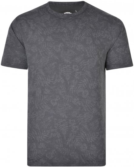 Kam Jeans 5324 All over printed T-shirts Charcoal - Magliette - Magliette Uomo Taglie Forti